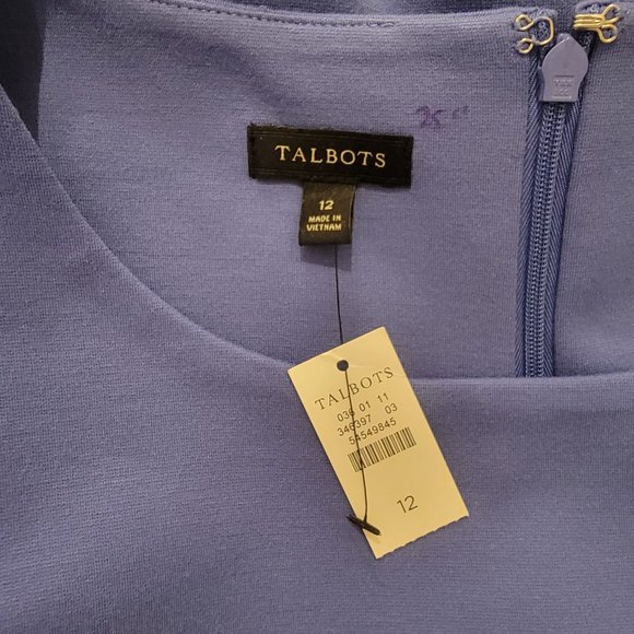 Tablots NWT Blue Scalloped Embroidered Hem Zip Back Sleeveless Dress Size 12 - Picture 8 of 8